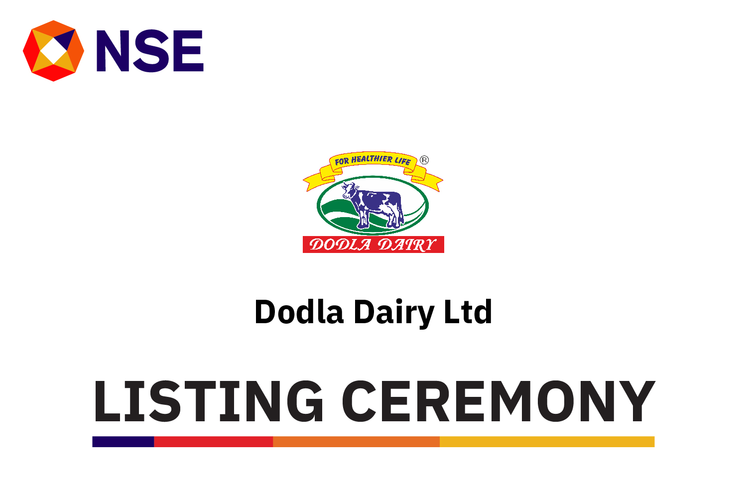 Banner of Listing Ceremony of Dodla Dairy Limited