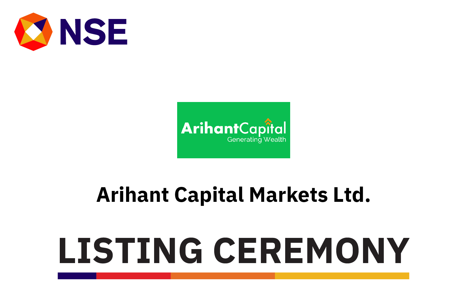 Banner of Listing Ceremony of Arihant Capital Markets Limited