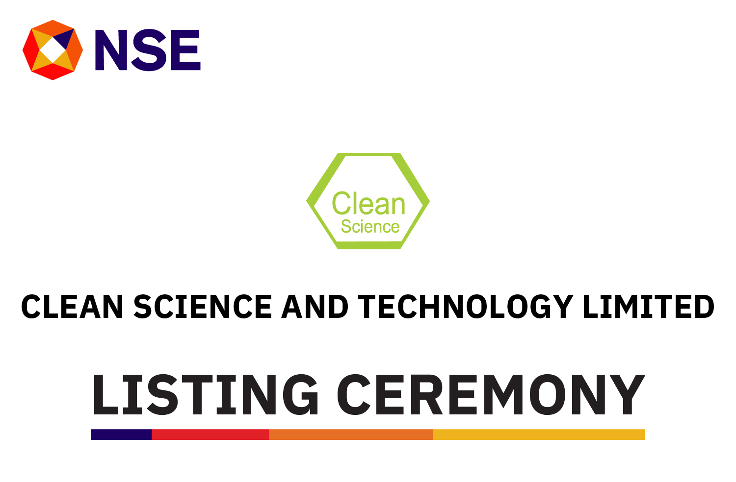 Banner of Listing Ceremony of Clean Science and Technology Limited