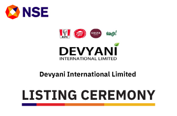 banner of Listing Ceremony of Devyani international Limited