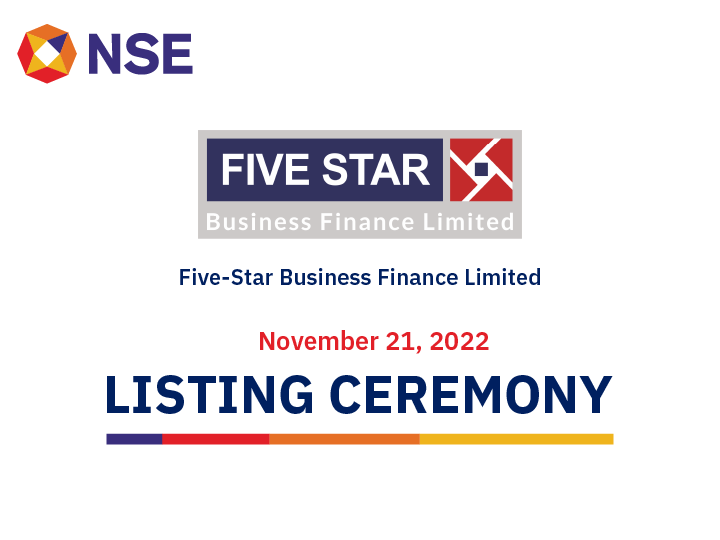 Listing Ceremony of  Five Star Business Finance Limited 