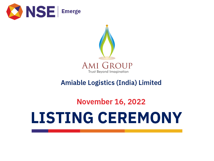 Listing Ceremony of Amiable Logistics (India) Limited