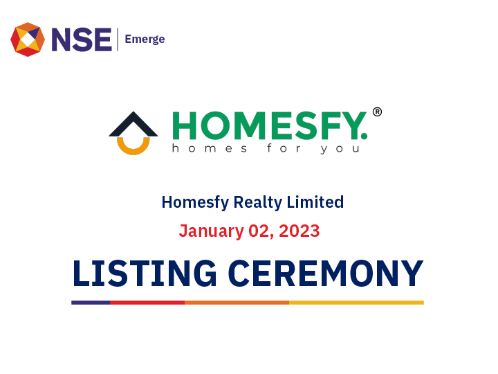 Listing ceremony of Homesfy Realty Limited 