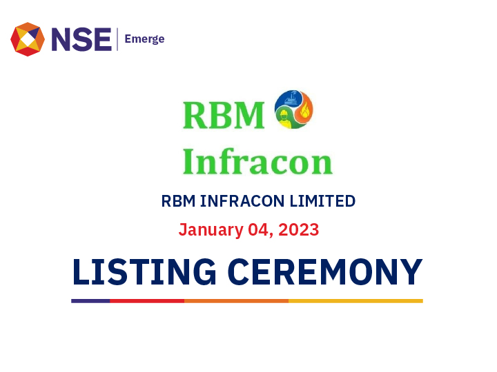 Listing ceremony of RBM Infracon Limited