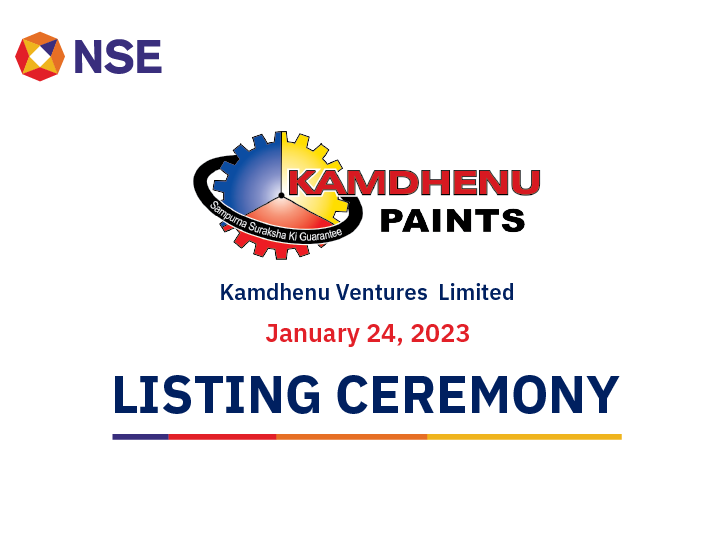 Listing Ceremony of Kamdhenu Ventures Limited