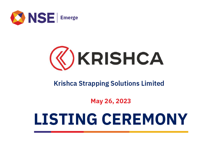 Listing Ceremony Of Krishca Strapping Solutions Limited