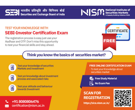 Register now for the online Investor Certification Examination: https://sice.nism.ac.in/ 