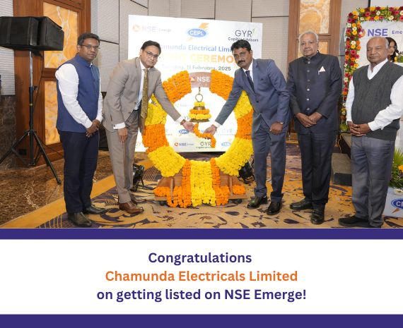 Congratulations Chamunda Electricals Limited on getting listed on NSE Emerge